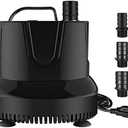 Simple Deluxe 1056GPH Bottom Suction Submersible Water Pump (4000L/H, 85W) with 13ft High Lift 3 Nozzles for Fish Tank, Pond, Aquarium, Hydroponics, Black
