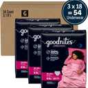 Goodnites Girls' Nighttime Underwear, Size XXL (120-165 lbs), 54 Ct