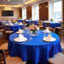 sancua Royal Blue Round Tablecloths 70 Inch, 6 Pack - Circle Fabric Table Cloth for July 4th Independence Day Wedding Party Banquet Birthday, Washable Polyester Table Cover (Fit 20-58 Inch Tables)