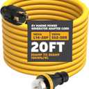 Tellegloww 20FT NEMA L14-30P to SS2-50R RV Marine Power Generator Adapter Cord, 30A 4 Prong Locking Generator L14-30P Male to 50A Marine Shore Power SS2-50R Female with Locking Ring 125V/250V