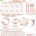 75 Fabulous Party Supplies - Rose Gold Party Decorations 75th Birthday Tableware Set Plates,Napkins,Tablecloth Rose Gold Floral Table Decoration for Men Women Birthday,75 Fabulous Decorations