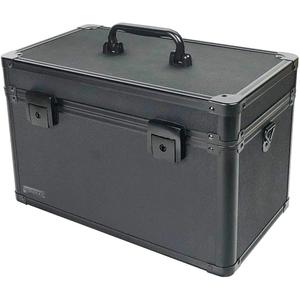 Vaultz Portable Safe Box - 14 L x 9.12 H x 8.5 Inch Large Storage Box with Lock, Mesh Pocket & Adjustable Compartments for Cash, Documents and Valuables - Tactical Black