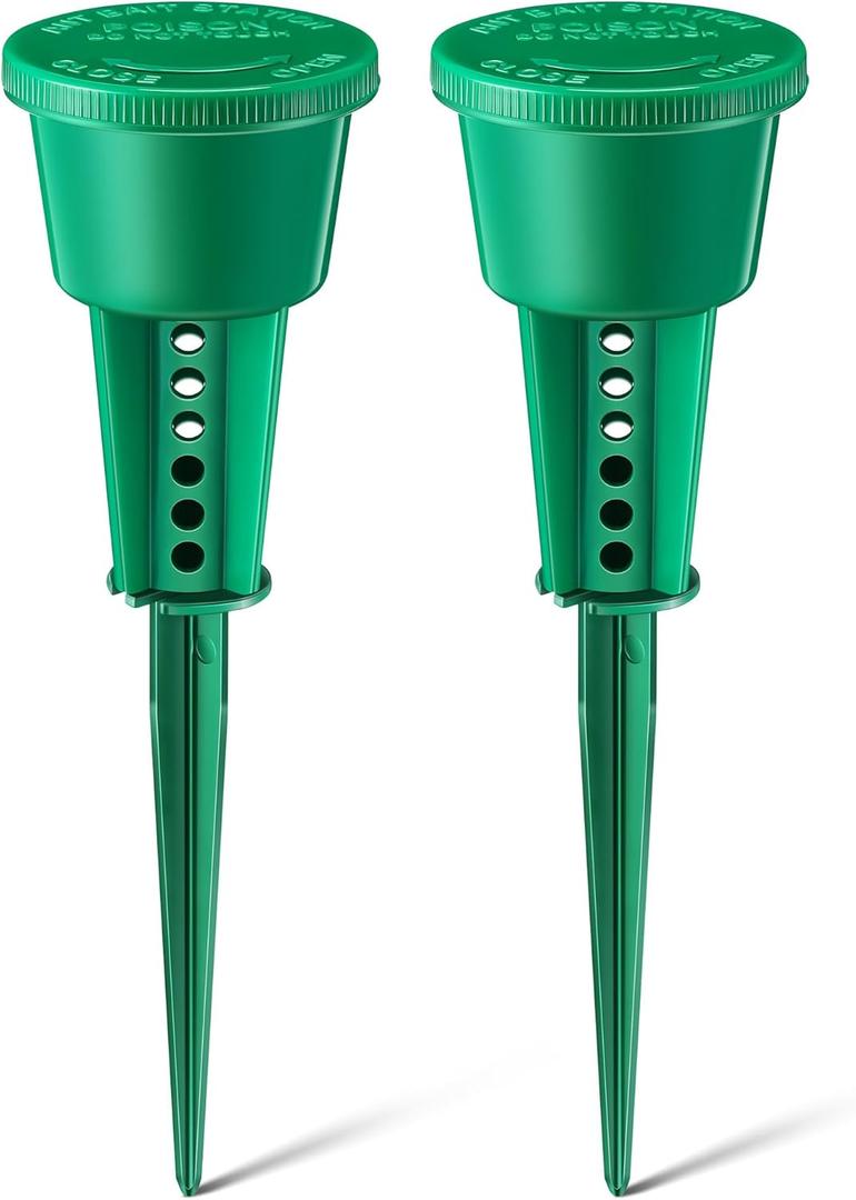 Qualirey 2 Pack Ant Traps Outdoor (Bait NOT Included), Liquid Ant Bait Stations, Reusable Ants Killer Pet Safe, Ready to Use Multi-Surface Control for Removing Colonies, Kills Common Household Ants (Green)