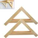 2 Pack Wall Mount Wooden Shelf Brackets Triangle 7 Inch | Include Mounting Screws, Decorative, Unfinished, for Shelves Support, Plank Sconce, Clapboard Bracket, Pendant Lamp, DIY