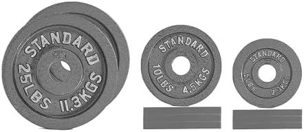 CAP Barbell 110 LB Standard 2-Inch Cast Iron Weight Plate Set (4 x 5lbs, 4 x 10lbs and 2 x 25lbs)