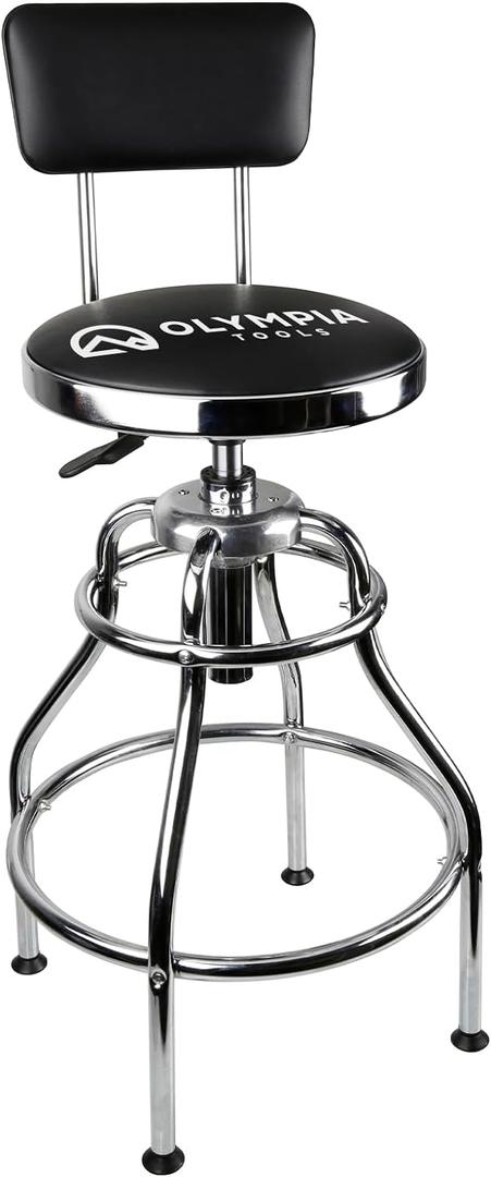 Olympia Tools 82-738 Adjustable Hydraulic Work Stool, Black