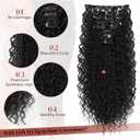 LONAI Black Hair Extension,9PCS 22" Curly Clip in Hair Extensions LN002 Long Soft Thick Synthetic Hairpieces for Women-Black