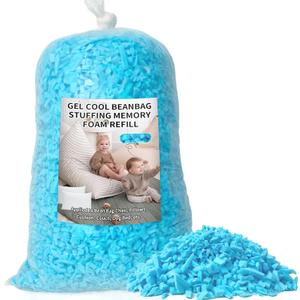 Bean Bag Filler, 5lbs Shredded Memory Foam Filling, Soft Pillow Stuffing Bean Bag Refill Foam for Couch, Cushion, Stuffed Animals, Dog Bed, Arts Crafts (Blue)
