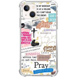 Christian Quotes Prayings Case Compatible with iPhone 15, Biblical Verse Postive Sayings Case for iPhone 15, Trendy TPU Bumper Phone Cover Case