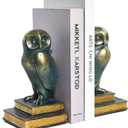 Book Ends for Shelves, Owl Decorative Bookends Bronze Bird Book Stopper Unique Kids Book Holders with Anti-Slip Base Luxurious Bookends for Kids Rooms Office Home Decor(Bronze)