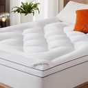 BEDLORE Queen Mattress Topper, Thick Pillow Top Bed Cover for Back Pain Relief, Soft Mattress Pad with Deep Pockets 6-18 inch