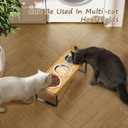 Elevated Cat Bowls with 3 Stainless Steel Bowls | 10 Tilted Anti-Vomiting Raised Cat Food Bowl for Small Cats and Puppies Pet Bowl with Stand, Bamboo