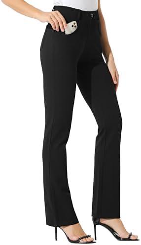 Willit Women's Yoga Dress Pants Bootcut Stretch Work Slacks Office Casual Pants Belt Loops 4 Pockets, XS