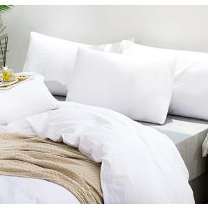 TUMEI 100% Linen King Pillow Cases(35.83"20.08") - Set of 2 King Size Bed Pillow Cover Washed Solid Color Natural Flax Soft Breathable,White King