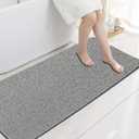 Extra Long Shower Mats Non Slip, 17.159 Inch, Bath Mat for Shower, Loofah Mats for Shower and Bathroom, Quick Drying, Grey