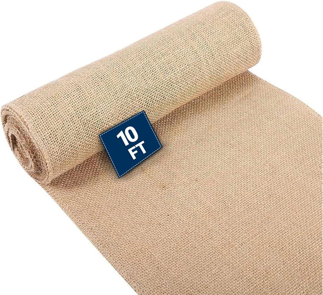 Natural Burlap Fabric Roll - Garden Plant Cover, Jute Material, 40" x10ft, for Rustic Decor, Gardening, Weed Barrier, Plant Wrapping (5 x 5 Weave)