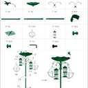 Yinns 30 Inch Bird Feeding Station, Birds Feeder Pole Hanging Kit, Bird Bath and Feeders Combo for Outdoor, Flower Planter Pedestal Base for Garden