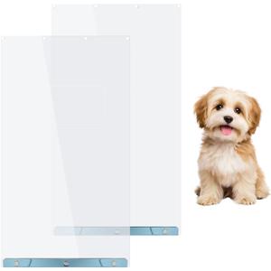 2PACK Dog Door Replacement Flaps - Measures 7.25" x 13", Medium Dog Door Flap Compatible with Ruff Weather Pet Door, BPA Free, Less Shrinkage, Weather Resistant