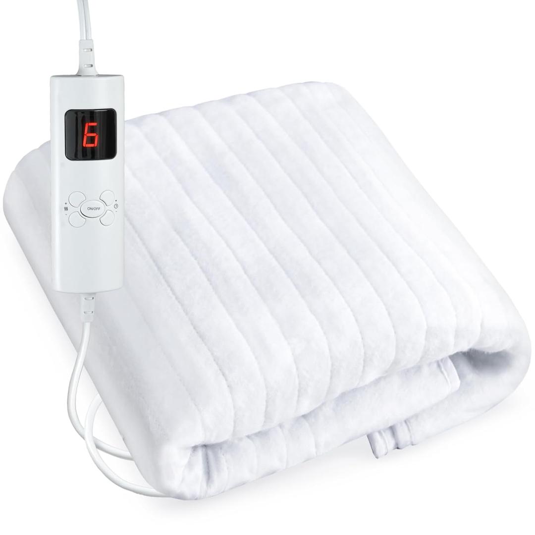 Massage Table Pads Warmer Six Heat Settings Electric Heating Pad (72.8" x 30"), Digital Heat Control Pad, Heated Mattress Pad w/Overheat Protection for Massage Bed & Spa,White Bed Warmer