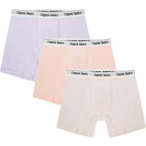 Organic Basics Men's Easy 6" Cotton Boxer Brief Underwear (Pink, XL)