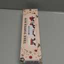 Christmas Tree Topper Bow，53x15 Inches Large Christmas Bow with Glitter Streamer and Patterned Ribbon，Decorative Bows for Xmas Tree Wreath Door Festival Home Decor(White Gold)