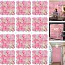 3D Flowers Wall Panel 15 * 15inch-12Pcs Artificial Flower Wall Background Silk Rose Mat for Home Party Wedding Backdrop Wall Decor Shop Photo Backdrop Floral Wall Arrangement