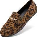 DREAM PAIRS Loafers for Women Casual Comfortable Slip On Flat Lightweight Leisure Work Shoe Comfort Walking Shoes (8, Leopard)