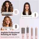 Rotating Hair Dryer Blow Brush, Multi Hot Air Styler Wrap, 105,000 RPM High-Speed Volumizing Spinning Blow Dryer Brush with Auto Curlers, Dry & Smooth & Curl & Volumize All in One
