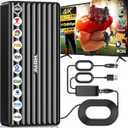 TV Antenna for HD Smart TV Indoor,1000+ Miles Range Digital Outdoor TV Antenna for Free Local Channels, Supports 8K/4K/1080P,33ft Coax Cable (Charcoal)