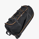 110L Expandable to 140L 32” Foldable Oxford Soft-Sided Rolling Duffle Bag with 2 Heavy-Duty Wheels,3 Large Compartments,Adjustable Shoulder Strap and Attached Organizer Pouch,Black Orange