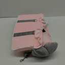 Jaoul Small Dog Car Seat - Detachable, Adjustable Straps, Comfortable Bow Design - Portable Pet Booster Seat for Puppy, Cat (Pink Gray)