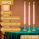 LYOBATH 30 Pack Pink Taper Candles - Taper Candles 10 Inch Dripless, Smokeless & Unscented - 8 Hours Long Burning - Ideal for Weddings, Dinner Parties, and Home Decor