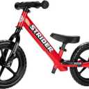 Strider 12" Sport Bike, Red - No Pedal Balance Bicycle for Kids 1 to 4 Years - Includes Safety Pad, Padded Seat, Mini Grips & Flat-Free Tires - Tool-Free Assembly & Adjustments