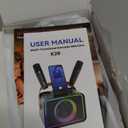 Karaoke Machine,Portable Bluetooth Speaker with 2 Wireless Microphone for Adults & Kids with LED Lights, Karaoke Microphone with PA System Supports USB/TF/AUX,Gift for Party(Black)