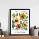 Sunflower Flower Market Unframed Poster Art Print, Floral Wall art Decor, Botanical Artwork Bedroom Bathroom Living room Decoration 47 (Sunflower, 20"L x 16"W, Unframed)