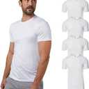32 Degrees Mens 4 Pack Cool Crewneck T-Shirt | Anti-Odor | Quick Drying | 4-Way Stretch (White, XL)