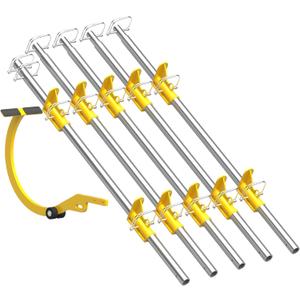 18 Foot 500LB All-Metal Steep Assist Roof Ladder 10M Safety Rope Pitch Hopper Roofing Wedge for Roof Climbing (One Pack)