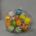 Soulchen 24 Pcs Summer Tree Ornaments Ball 1.2 Inch Mini Hawaii Plastic Ball Hanging Decoration Beach Sun Coconut Watermelon Wave Coastal Colorful Hawaiian with String for Luau Party Favors Decor