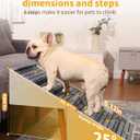 2-in-1 Foldable Ottoman Dog Ramp for Couch(6-Steps) | Convertible Folding Dog Stairs for Couch and Bed,Non-Slip Wooden Pet Stairs for Puppy Senior Injured Dogs