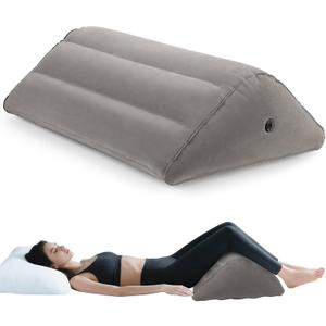 Inflatable Knee Wedge Pillow for Back Sleeping - Ultimate Under Knee Pillow for Sleeping on Back, Comfortable Inflatable Leg Wedge Pillow, Blow up Triangle Pillow for Legs Bolster