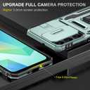 SunStory Compatible with Samsung Galaxy A17 5G Case with HD Screen Protector & Slide Camera Cover & Rotated Ring Kickstand,[Shockproof] Dual Layers Phone Case for Galaxy A17,Z_Green