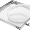 Kisangel 1 Set Stainless Steel Air Conditioner Drip Pan, Ac Drain Pan with 6.6 Foot Drain Hose for Home Use Water Outlet External Unit