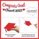 Red Graduation Banner & 9Pcs Hanging Swirls for Class of 2025 Graduation Party Supplies