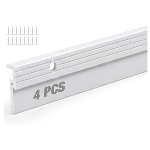FoldTier 4 Pcs Door Sweep for Bottom of Door, 2 x 36 Inch Aluminum Rubber
White Weather Stripping Bottom Seal for Exterior & Interior Doors, Commercial Door Draft Stopper for Dust & Cold Air Blocking