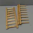 2Pack Bamboo Wooden Dish Rack, Plate Rack Stand Pot Lid Holder, Kitchen Cabinet Organizer for Cup, Cutting Board, Bowl, Drying Rack and More