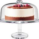 Acrylic Cake Stand with Dome 12 Inch Clear Rotating Cake Display Spinner Holder with Lid for Party Wedding Decorating