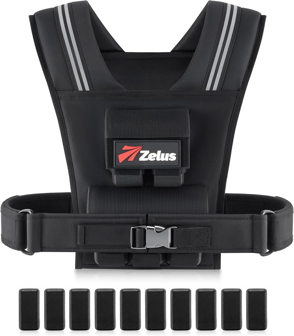 ZELUS Weighted Vest Men, 45lbs Adjustable Weight Vest, Black 