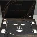 INTEO Red Light Therapy for Face, 3 Modes Portable Led Face Mask Light Therapy with Remote, Near-infrared 850 Red Light Mask with Timing Function, Led Light Therapy At Home 180 LED Beads (Black Golden)