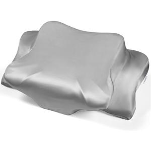 Satin Pillowcase for Cervical Pillows, (Cover Only) Fit for Orthopedic Neck Support Pillow, Silky Smooth Pillowcase Cover with Zipper Closure (Gray)