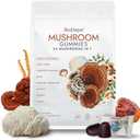 Super Mega Mushroom Gummies 24 in 1 Daily Mushroom Supplement Support for Memory, Focus & Energy, Host Immune Defense with Lions Mane, Reishi, Chaga, Turkey Tail, Citrus Flavor, 120 Gummie